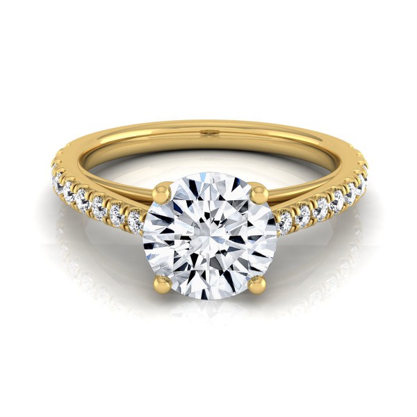 Gold 3/4ct TDW White Diamond Classic 4 Prong Engagement Ring - Handcrafted By Name My Rings™