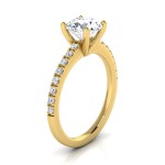 Gold 3/4ct TDW White Diamond Engagement Ring - Handcrafted By Name My Rings™