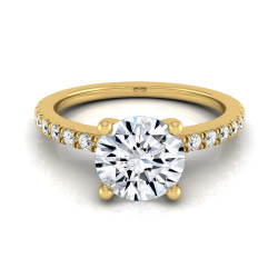 Gold 3/4ct TDW White Diamond Engagement Ring - Handcrafted By Name My Rings™
