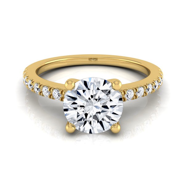 Gold 3/4ct TDW White Diamond Engagement Ring - Handcrafted By Name My Rings™