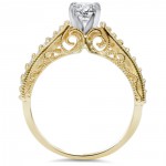 Gold 3/5TDW Vintage Diamond Engagement Ring - Handcrafted By Name My Rings™