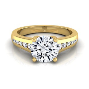 Gold 5/8ct TDW White Diamond Channel Engagement Ring - Handcrafted By Name My Rings™
