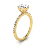 Gold 5/8ct TDW White Diamond Classic Petite Split Prong Engagement Ring - Handcrafted By Name My Rings™