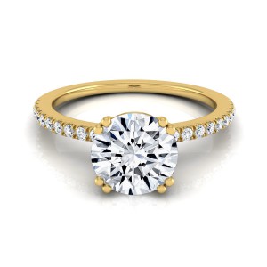 Gold 5/8ct TDW White Diamond Classic Petite Split Prong Engagement Ring - Handcrafted By Name My Rings™