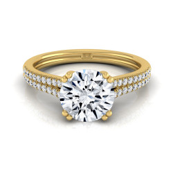 Gold 5/8ct TDW White Diamond Double Prong Cathedral Setting Engagement Ring - Handcrafted By Name My Rings™