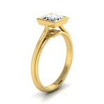 Gold IGI-Certified 1ct TDW Princess Cut Diamond Bezel Solitaire Engagement Ring - Handcrafted By Name My Rings™