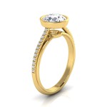 Gold IGI-certified 1 1/10ct TDW Round Diamond Bezel Solitaire Engagement Ring - Handcrafted By Name My Rings™