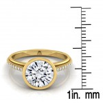 Gold IGI-certified 1 1/10ct TDW Round Diamond Bezel Solitaire Engagement Ring - Handcrafted By Name My Rings™