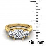 Gold IGI-certified 1 1/2ct TDW Princess-cut 3-stone Engagement Ring - Handcrafted By Name My Rings™