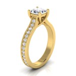 Gold IGI-certified 1 1/3ct TDW Princess-cut Diamond Solitaire Engagement Ring - Handcrafted By Name My Rings™