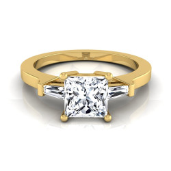 Gold IGI-certified 1 1/4ct TDW Princess-cut Diamond Tapered Engagement Ring - Handcrafted By Name My Rings™