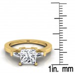Gold IGI-certified 1 1/4ct TDW Princess-cut Diamond Tapered Engagement Ring - Handcrafted By Name My Rings™