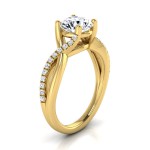 Gold IGI-certified 1 1/6ct TDW Round Pave Infinity Diamond Engagement Ring - Handcrafted By Name My Rings™