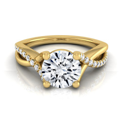 Gold IGI-certified 1 1/6ct TDW Round Pave Infinity Diamond Engagement Ring - Handcrafted By Name My Rings™