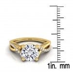 Gold IGI-certified 1 1/6ct TDW Round Pave Infinity Diamond Engagement Ring - Handcrafted By Name My Rings™