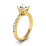 Gold IGI-certified 1 1/8ct TDW Princess-cut Diamond Solitaire Engagement Ring - Handcrafted By Name My Rings™
