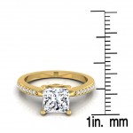 Gold IGI-certified 1 1/8ct TDW Princess-cut Diamond Solitaire Engagement Ring - Handcrafted By Name My Rings™