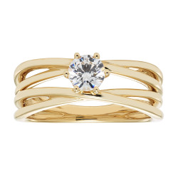 Gold IGI-certified 1/2ct TDW Round Diamond Bridal Ring Set - Handcrafted By Name My Rings™