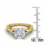 Gold IGI-certified 1ct Round Diamond Solitaire Engagement Ring With Cathedral Setting - Handcrafted By Name My Rings™