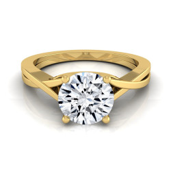 Gold IGI-certified 1ct Round Diamond Solitaire Engagement Ring With Cathedral Setting - Handcrafted By Name My Rings™