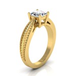 Gold IGI-certified 1ct TDW Princess-cut Diamond 4-prong Engagement Ring - Handcrafted By Name My Rings™