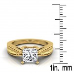 Gold IGI-certified 1ct TDW Princess-cut Diamond 4-prong Engagement Ring - Handcrafted By Name My Rings™