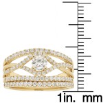 Gold IGI-certified 1ct TDW Round Diamond Bridal Ring Set - Handcrafted By Name My Rings™