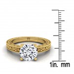 Gold IGI-certified 1ct TDW Round Diamond Solitaire Engagement Ring - Handcrafted By Name My Rings™