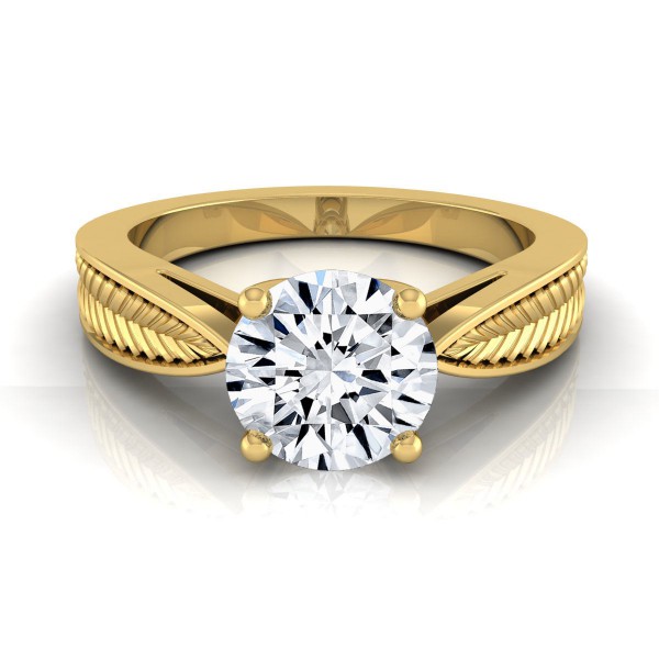 Gold IGI-certified 1ct TDW Round Diamond Solitaire Engagement Ring - Handcrafted By Name My Rings™