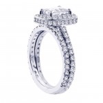 or White Gold 2 2/5ct TDW Pave Set Diamond Encrusted Emerald-cut Engagement Ring Set - Handcrafted By Name My Rings™