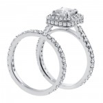 or White Gold 2 3/4ct TDW Diamond Encrusted Princess-cut Engagement Ring Set - Handcrafted By Name My Rings™