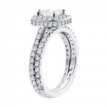 or White Gold 2 3/4ct TDW Diamond Encrusted Princess-cut Engagement Ring Set - Handcrafted By Name My Rings™