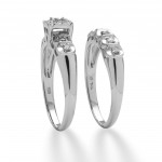1/8 TCW Round Diamond Two-Piece Bridal Set in Platinum over Sterling Silver - Handcrafted By Name My Rings™