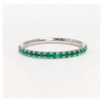 Emerald Band Full Eternity In White Gold Green Birthstone - 2mm Stacking Band - Handcrafted By Name My Rings™