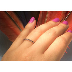 Garnet Full Eternity Band - Pave Infinity Stacking Ring With Birthstone - Handcrafted By Name My Rings™