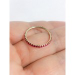  Gold Ruby Pave Eternity Band - Ruby Infinity Ring Red Birthstone Stacking - Handcrafted By Name My Rings™