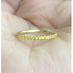 Sapphire Eternity Band 1.7mm Pave Yellow Sapphire Full Eternity Ring - Infinity - Handcrafted By Name My Rings™