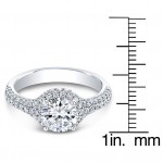 White Gold Diamond Halo Engagement Ring - Handcrafted By Name My Rings™