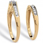 Gold/Silver 1/5 TCW Round Diamond Channel-Set Two-Piece Bridal Set - Handcrafted By Name My Rings™