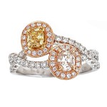 Two-tone Gold 1 1/3ct TDW Yellow/ Pink/ White Diamond Ring - Handcrafted By Name My Rings™