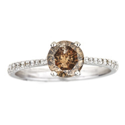 White Gold 1 1/10ct TDW Brown and White Diamond Engagement Ring - Handcrafted By Name My Rings™