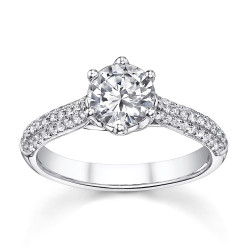 White Gold 1 1/3ct TDW Solitaire Diamond Micro Pave Engagement Ring - Handcrafted By Name My Rings™
