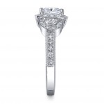 White Gold 1 3/4ct TDW Halo Princess Diamond Ring - Handcrafted By Name My Rings™
