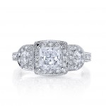 White Gold 1 3/4ct TDW Halo Princess Diamond Ring - Handcrafted By Name My Rings™