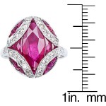 White Gold 1/2ct TDW Diamond and French-cut Ruby Estate Ring - Handcrafted By Name My Rings™