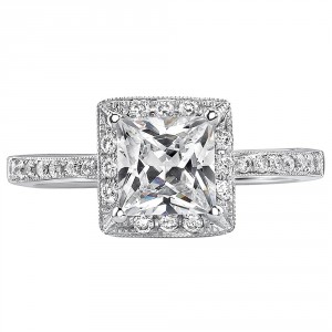 White Gold 1ct TDW Certified Princess Diamond Engagement Ring - Handcrafted By Name My Rings™