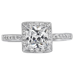 White Gold 1ct TDW Certified Princess Diamond Engagement Ring - Handcrafted By Name My Rings™