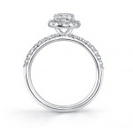 White Gold 1ct TDW Diamond Halo Bridal Ring Set - Handcrafted By Name My Rings™