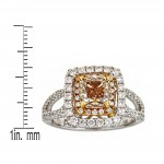 White Gold 2 1/10ct TDW Fancy Champagne Diamond Engagement Ring - Handcrafted By Name My Rings™