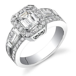 White Gold 2 1/8ct TDW Certified Emerald Cut Diamond Ring - Handcrafted By Name My Rings™